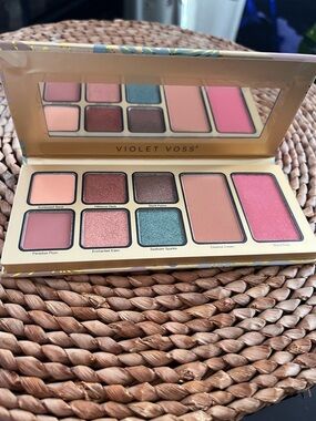 Violet Voss Pastel Floral Face & Eye Shadow Palette - Pink, Blue, Cream, Gold